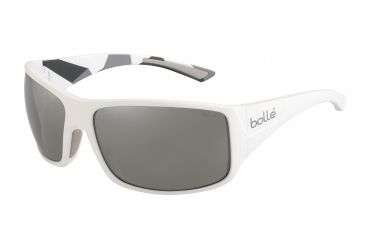 Image of Bolle Tigersnake Sunglasses,Matte White/Camo Frame,TNS Gun Rectangle Lens 12131