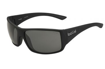Image of Bolle Tigersnake Sunglasses, Polarized Shiny Black Frame, TNS Oleo AF Lens, 11927