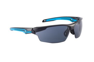 Image of Bolle Tryon Safety Glasses, Black Blue Frame, Smoke Lens, 40302