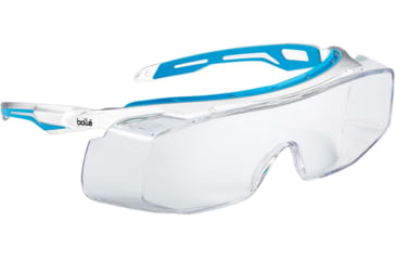 Image of Bolle Tryon OTG Safety Glasses, Blue White Frame, Clear Healthcare Lens, PSOTRYO014