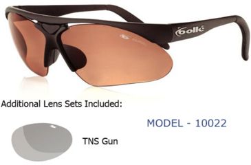 Image of Bolle Parole Sunglasses with Interchangeable Lenses, Matte Black Frame, Sandstone + TNS Gun Lens, 0754201500