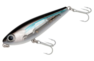 Image of Bomber Saltwater SW Badonk Hi P Topwater Lure, 4in, 1/2oz, Silver Mullet, BSWDTH4341