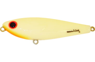 Image of Bomber Saltwater SW Badonk Lo P Topwater Lure. 3.5in, 1/2oz, Bone/Orange Thrt, BSWDTL3349