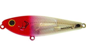 Image of Bomber Saltwater SW Badonk Lo P Topwater Lure. 3.5in, 1/2oz, Red Head Flash, BSWDTL3345