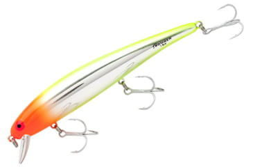 Image of Bomber Long 15A Slender Minnow Jerkbait, 4-1/2in, 1/2oz, Chrome Chartreuse, B15AMOCH
