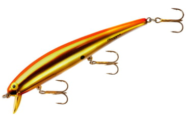 Image of Bomber Long 15A Slender Minnow Jerkbait, 4-1/2in, 1/2oz, Gold Chrome Fluoriscent Orange/White, B15AMKFOW
