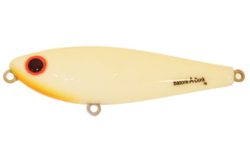 Image of Bomber Saltwater SW Badonk Hi P Topwater Lure, 3,5in, 1/2oz, Bone/Orange Thrt, BSWDTH3349