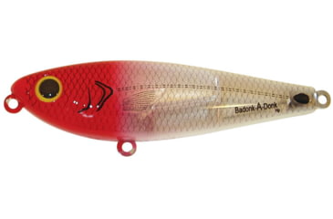 Image of Bomber Saltwater SW Badonk Hi P Topwater Lure, 3,5in, 1/2oz, Red Head Flash, BSWDTH3345