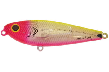 Image of Bomber Saltwater SW Badonk Hi P Topwater Lure, 3,5in, 1/2oz, Silver Flash/Pk/Chartreuse, BSWDTH3348