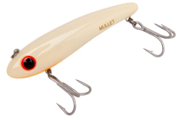 Image of Bomber Saltwater SW Mullet Slow-Sinking Twitch/Walking Lure. 3.5in, 5/8oz, Bon/Orange Thrt, BSWM7349