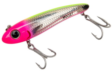 Image of Bomber Saltwater SW Mullet Slow-Sinking Twitch/Walking Lure. 3.5in, 5/8oz, Silver Flash/Pink/Chrt, BSWM7337