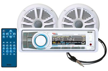 Image of Boss Audio Marine Combo Kit - Includes MR6W, MR752UAB, MRANT10, White MCK752WB6