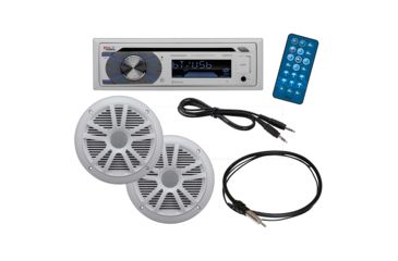 Image of Boss Audio Marine Kit - MR508UAB Pair 6.5in MR6W Marine Speakers MRANT10, White MCK508WB6