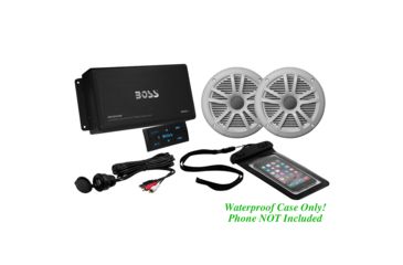 Image of Boss Audio Marine Package - 500W Bluetooth Amplifier and One Pair of 6.5in Speakers, Black/Silver ASK902B6
