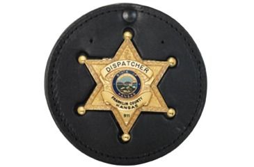 Image of Boston Leather Round Swivel Badge H0lderwith Vel - 600-4034