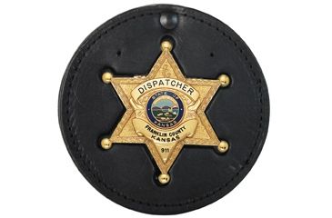 Image of Boston Leather Small Round Clip-on Badge Hold - 600S-5050
