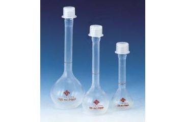 Image of BrandTech Volumetric Flasks with Screw Caps, Class B, BrandTech V675891 Pp Flasks