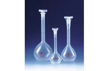 Image of BrandTech Volumetric Flasks with [SJ] Stoppers, Class A and Class B, BrandTech V672941 Class B Flasks, Polypropylene