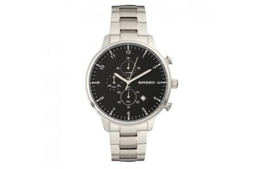 Image of Breed Holden Chronograph Bracelet Watch w/ Date, Silver/Black, BRD7802