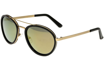 Image of Breed Gemini Titanium Sunglasses, Gold-Black Frame, Gold-Green Lens, Polarized, One Size, BSG038GD