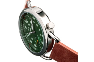 Image of Breed Leather-Band Watch w/Second Sub-dial, Brown/Green, BRD8803, Brown/Green, One Size, BRD8803