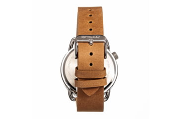 Image of Breed Leather-Band Watch w/Second Sub-dial, Tan/White, BRD8801, Tan/White, One Size, BRD8801