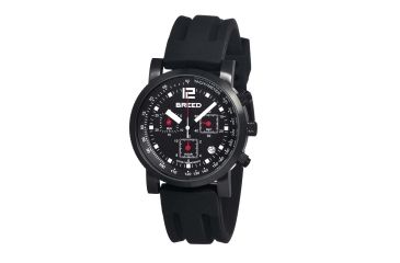 Image of Breed Manning Mens Watch, Black Silicone Band, Black Bezel, Black Analog Dial, Black-and-white Hand BRD2605