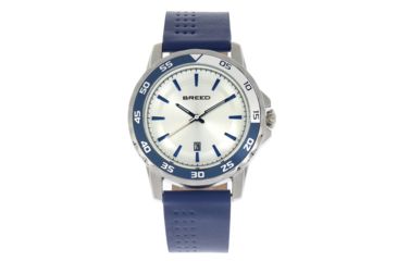 Image of Breed Revolution Leather-Band Watch w/ Date, Blue, One Size, BRD8301