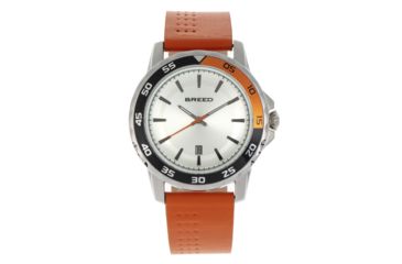 Image of Breed Revolution Leather-Band Watch w/ Date, Orange, One Size, BRD8302