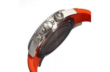 Image of Breed Mens 4303 Salvatore Watch - Orange Silicone Band,Black Bezel,Strap Buckle,Orange Analog Dial,Silver Hand BRD4303