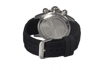 Image of Breed Mens 4301 Salvatore Watch - Black Silicone Band,Black Bezel,Strap Buckle,Silver Analog Dial,Silver Hand BRD4301