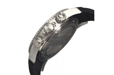 Image of Breed Mens 4302 Salvatore Watch - Black Silicone Band,Silver Bezel,Strap Buckle,Black Analog Dial,Silver Hand in Silver BRD4302