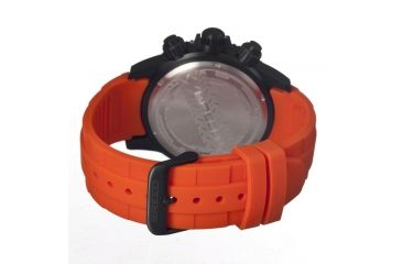 Image of Breed Mens 4306 Salvatore Watch - Orange Silicone Band,Black Bezel,Strap Buckle,Black Analog Dial,Silver Hand BRD4306