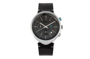 Image of Breed Tempest Chronograph Leather-Band Watch w/Date, Black/Grey, One Size, BRD8603