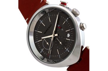Image of Breed Tempest Chronograph Leather-Band Watch w/Date, Brown/Grey, One Size, BRD8604
