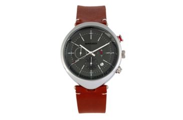 Image of Breed Tempest Chronograph Leather-Band Watch w/Date, Brown/Grey, One Size, BRD8604