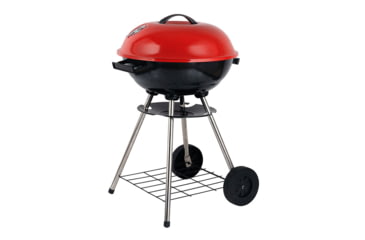 Image of BRENTWOOD Portable Charcoal BBQ Grill with Wheels, Red, 17, BB-1701
