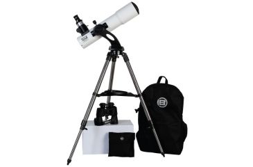 Image of Bresser Rich Field 102mm f/4.5 Doublet Refractor Telescope w/ 7x50 Binoculars, Tripod, 70 Degree 20mm Eyepiece, and Backpack Carrying Case BR-AR102S-00