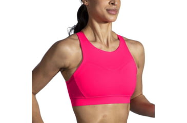 Image of Brooks Drive 3 Pocket Run Bra - Womens, Hyper Pink, 30AB, 350080620.030AB