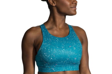 Image of Brooks Drive 3 Pocket Run Bra - Womens, Lagoon Speckle Print, 38AB, 350080464.038AB