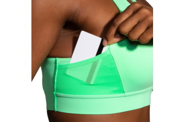 Image of Brooks Drive 3 Pocket Run Bra - Womens, Neo Green, 32AB, 350080328.032AB