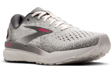 Image of Brooks Ghost 16 Road Running Shoes - Womens, Grey/Gargoyle/Pink, 6.0 US/Medium, 1204071B006.060
