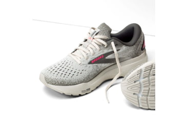 Image of Brooks Ghost 16 Road Running Shoes - Womens, Grey/Gargoyle/Pink, 6.0 US/Medium, 1204071B006.060