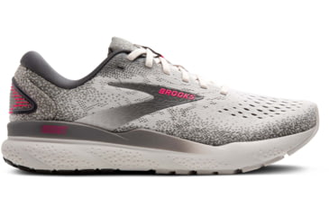 Image of Brooks Ghost 16 Road Running Shoes - Womens, Grey/Gargoyle/Pink, 6.0 US/Medium, 1204071B006.060