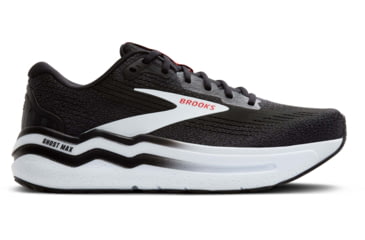 Image of Brooks Ghost Max 2 Road Running Shoes - Mens, Black/White/Fiery Red, 9.0 US/Medium, 1104311D027.090