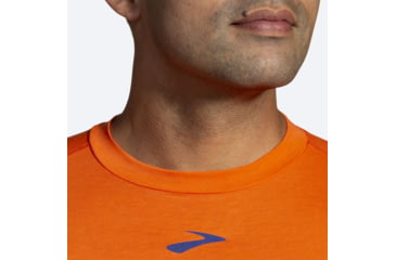 Image of Brooks High Point Short Sleeve T-Shirt - Mens, Bright Orange, Medium, 211475836.030