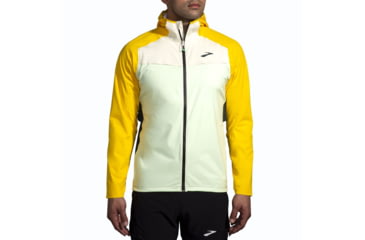 Image of Brooks High Point Waterproof Jacket - Mens, Glacier Green/Ecru/Lemon, Extra Large, 211448320.040