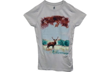 Image of Browning Bg Women's Longsleeve Fitted Fall Deer Shirt Small Grey