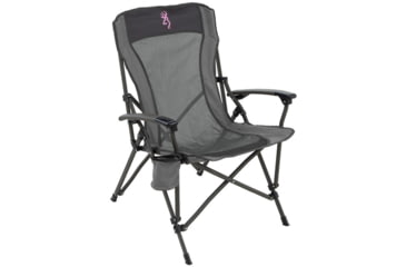 Image of Browning Camping Fireside Chair w/Pink Buckmark, Charcoal/Gray, 8517958