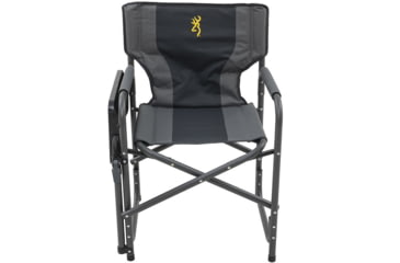 Image of Browning Camping Rimfire Folding Chair w/Multi-Position Side Table, Charcoal/Gray, 8532558